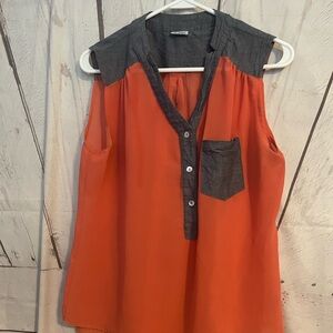 Charming Charlie Coral V Neck Blouse